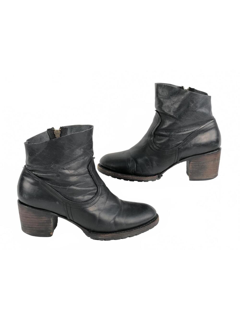 Freebird by Steven Flint Black Leather Ankle Boots Sz 7